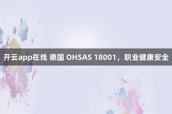 开云app在线 德国 OHSAS 18001，职业健康安全
