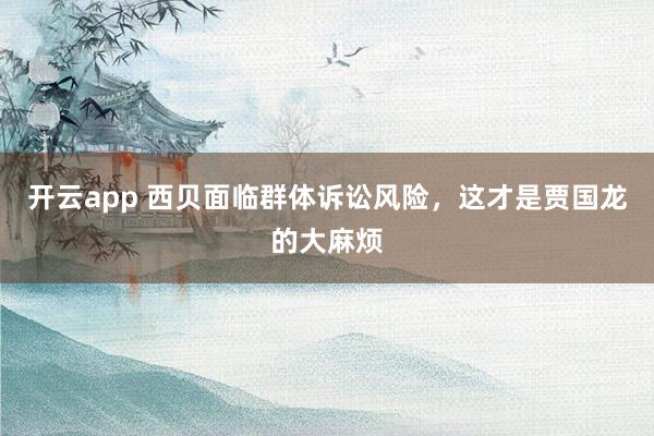 开云app 西贝面临群体诉讼风险,这才是贾国龙的大麻烦